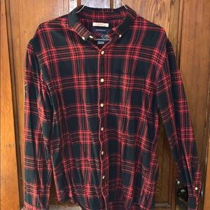 Black and red plaid button down